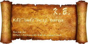 Kálmánczi Barna névjegykártya