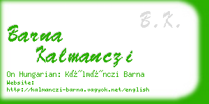 barna kalmanczi business card